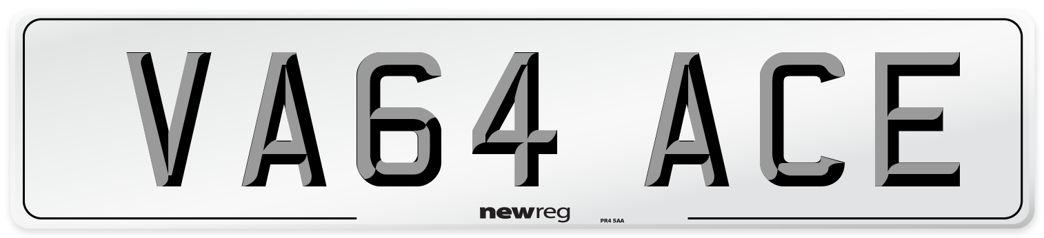 VA64 ACE Number Plate from New Reg